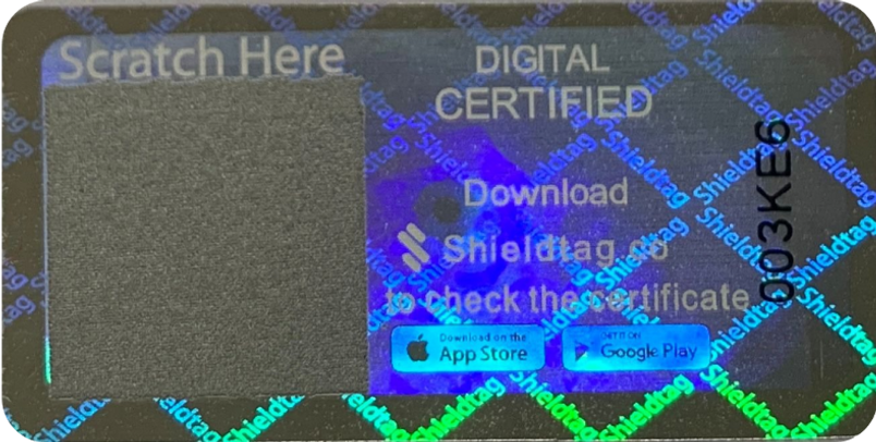ShieldTag ShieldTag Label on the Packaging of the Product to combat counterfeit products