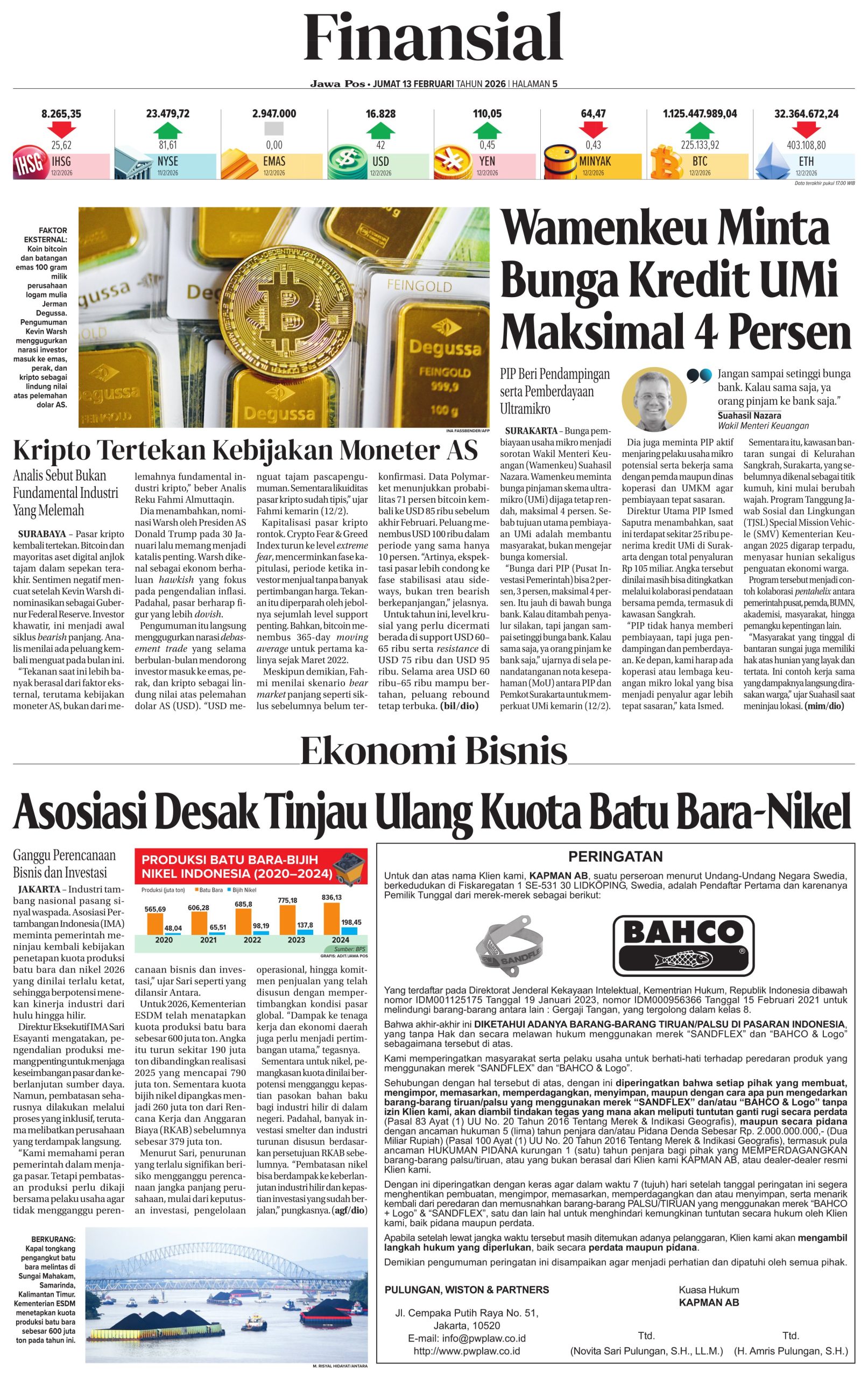 PENGUMUMAN MEREK BAHCO DAN SANDFLEX