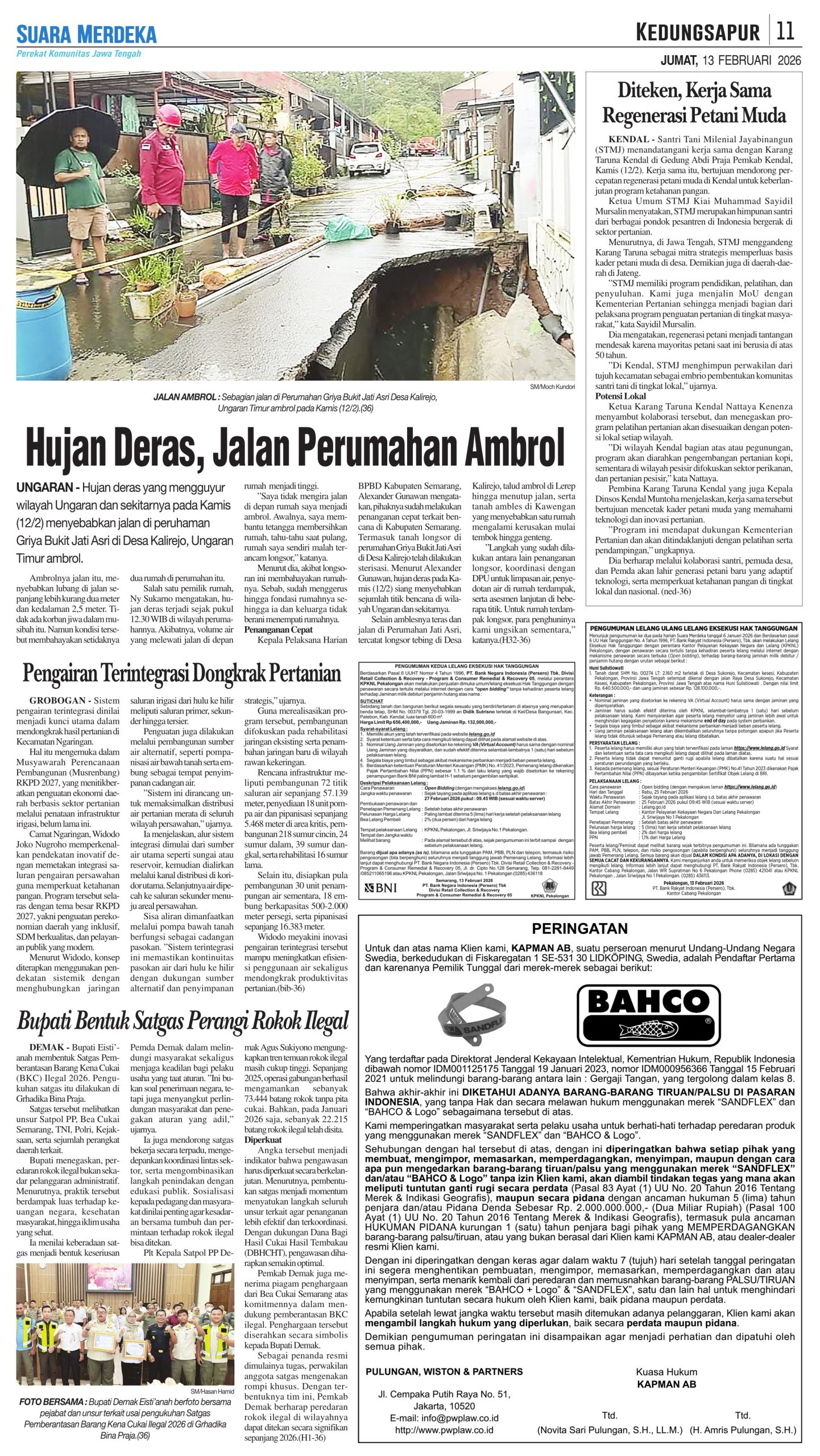 PENGUMUMAN MEREK BAHCO DAN SANDFLEX